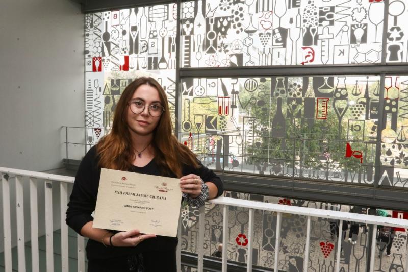 Sara Navarro, galardonada con el Premio Jaume Ciurana de Enología en su 22ª edición.
